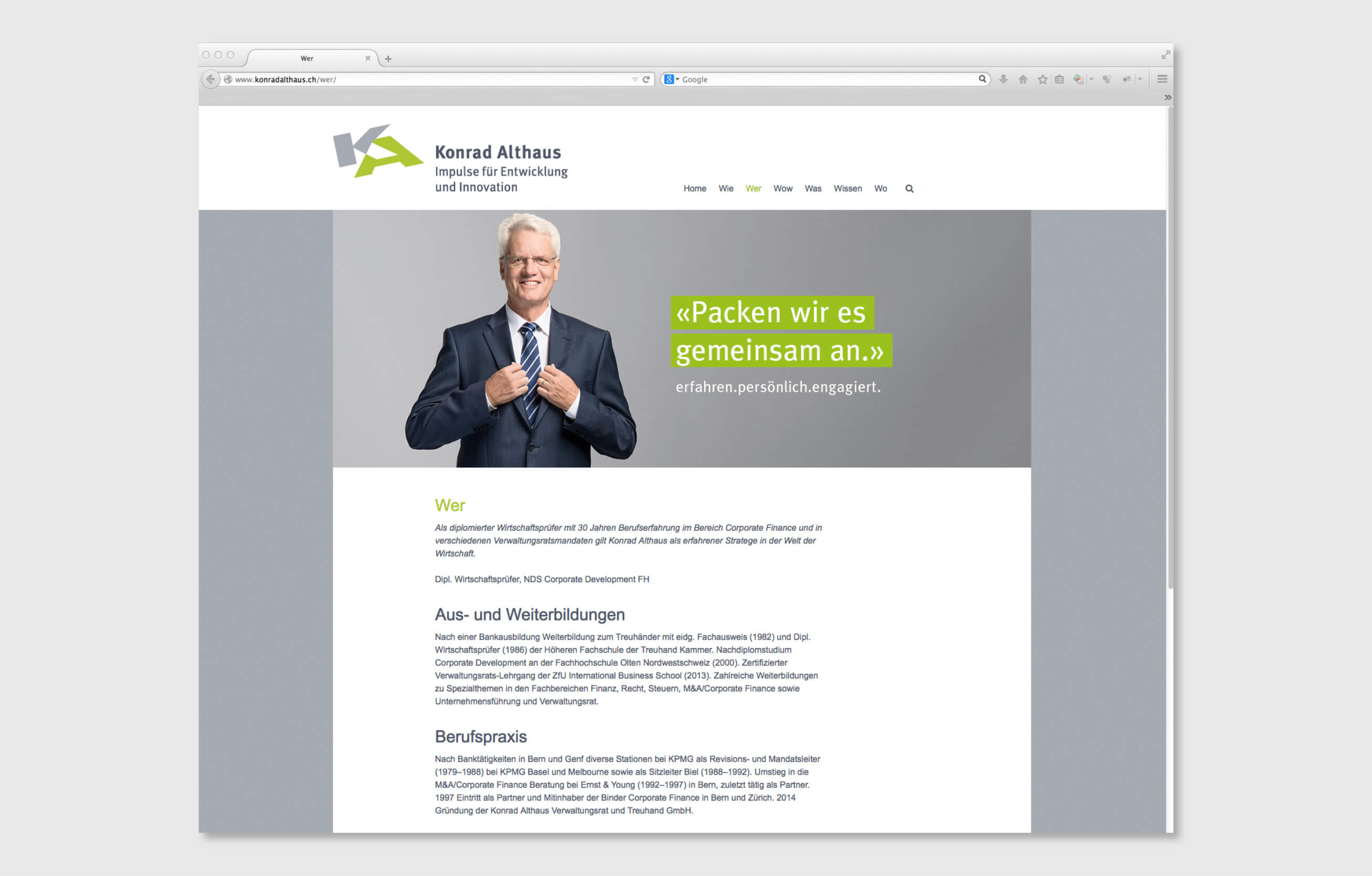 Konrad Althaus webdesign consign identity