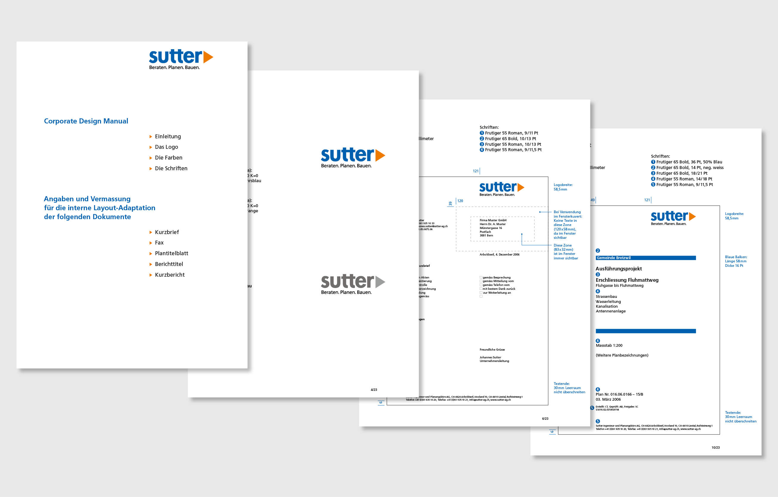 Corporate Design Ingenieur- und Planungsbüro Sutter AG by consign | Agentur für Branding und Kommunikation