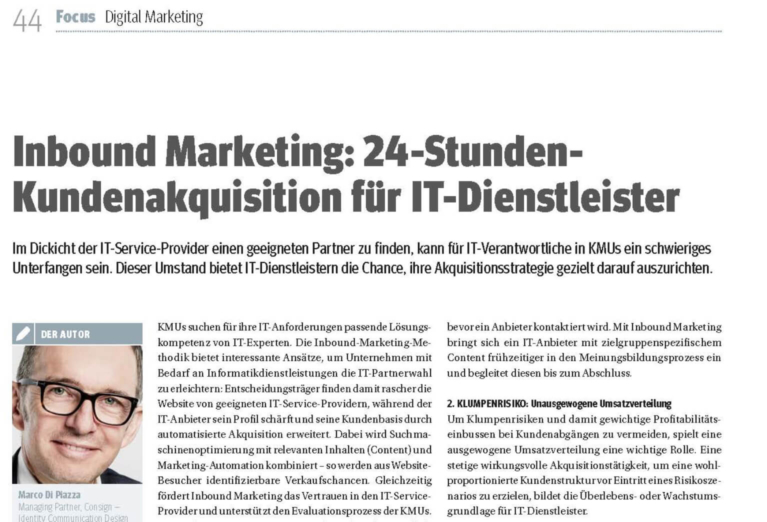 Marco Di Piazza, Partner von consign | Agentur für Branding und Kommunikation, zum Thema Inbound Marketing