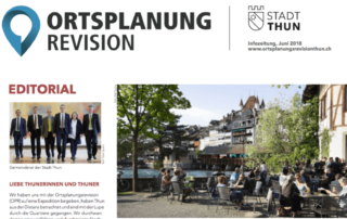 Infozeitung zur Ortsplanungsrevision Thun, Editorial Design by consign | Agentur für Branding und Kommunikation
