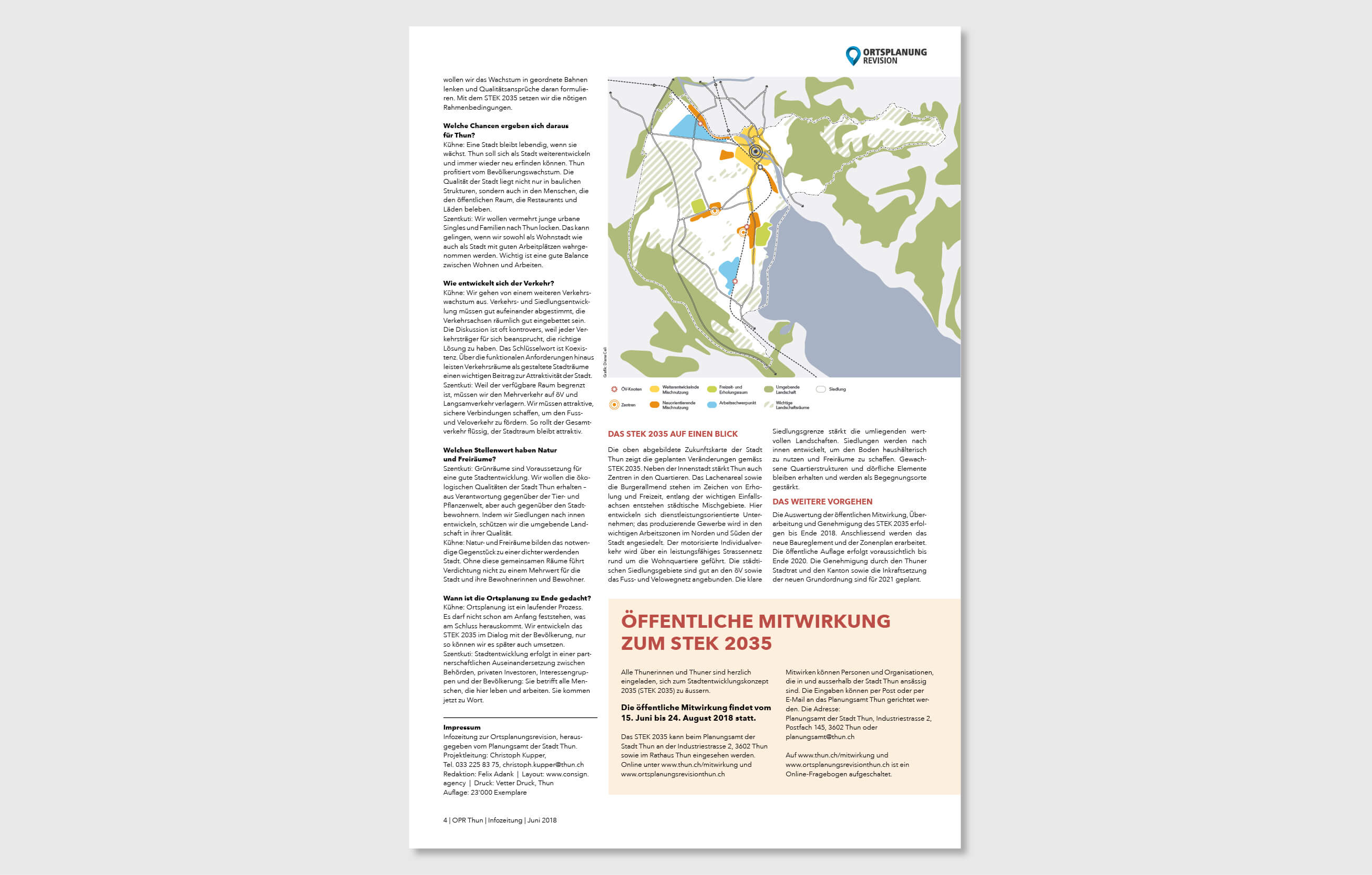 ortsplanungsrevision thun design infozeitung by consign | Agentur für Branding und Kommunikation