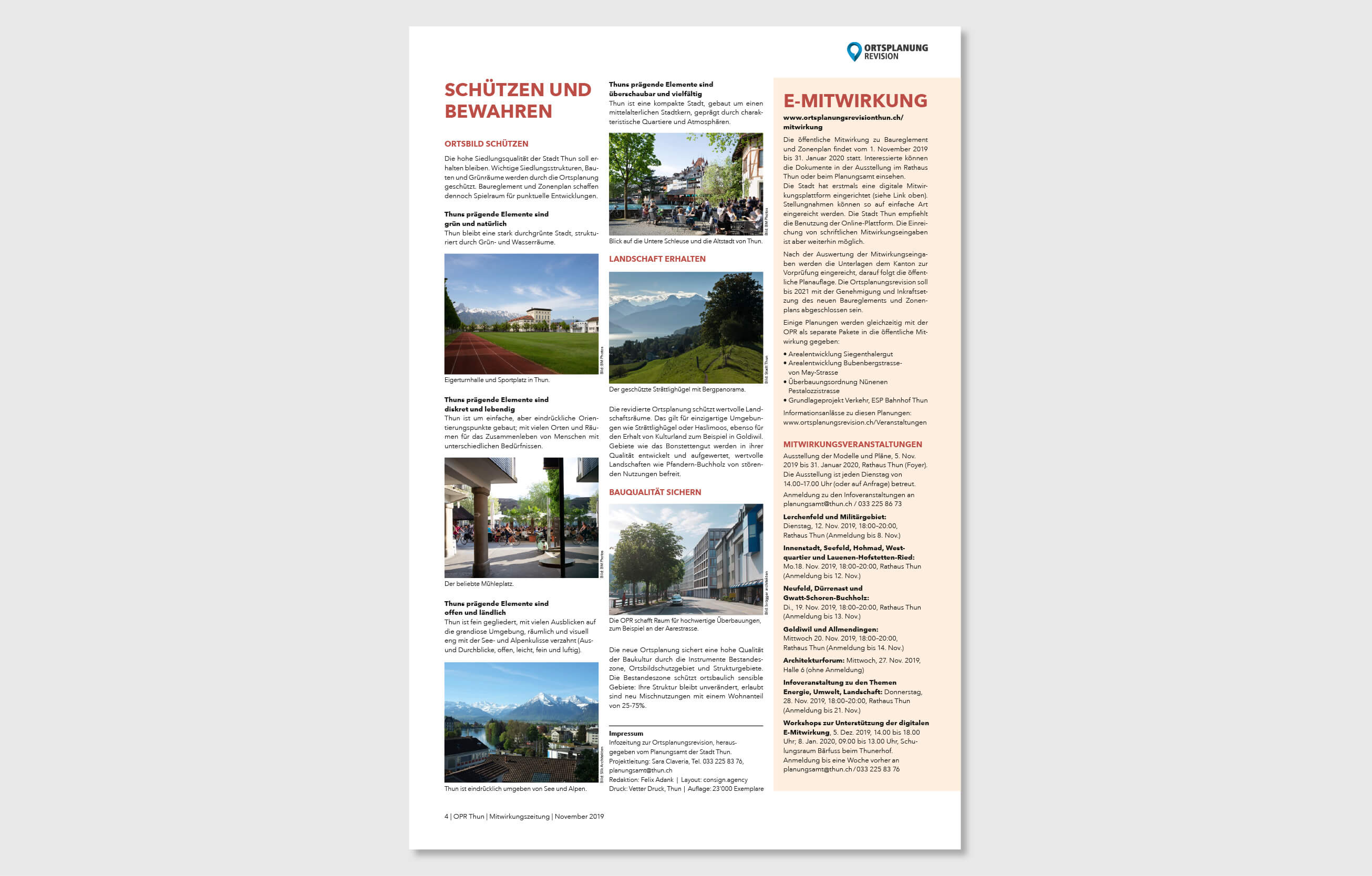 ortsplanungsrevision thun design infozeitung Design by consign | Agentur für Branding und Kommunikation