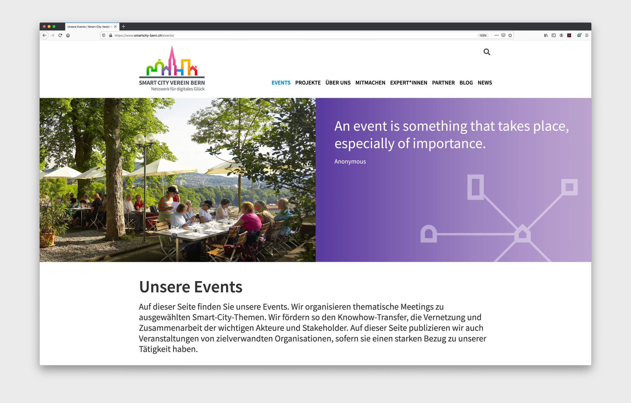 Smart City Verein Bern Details Webseite