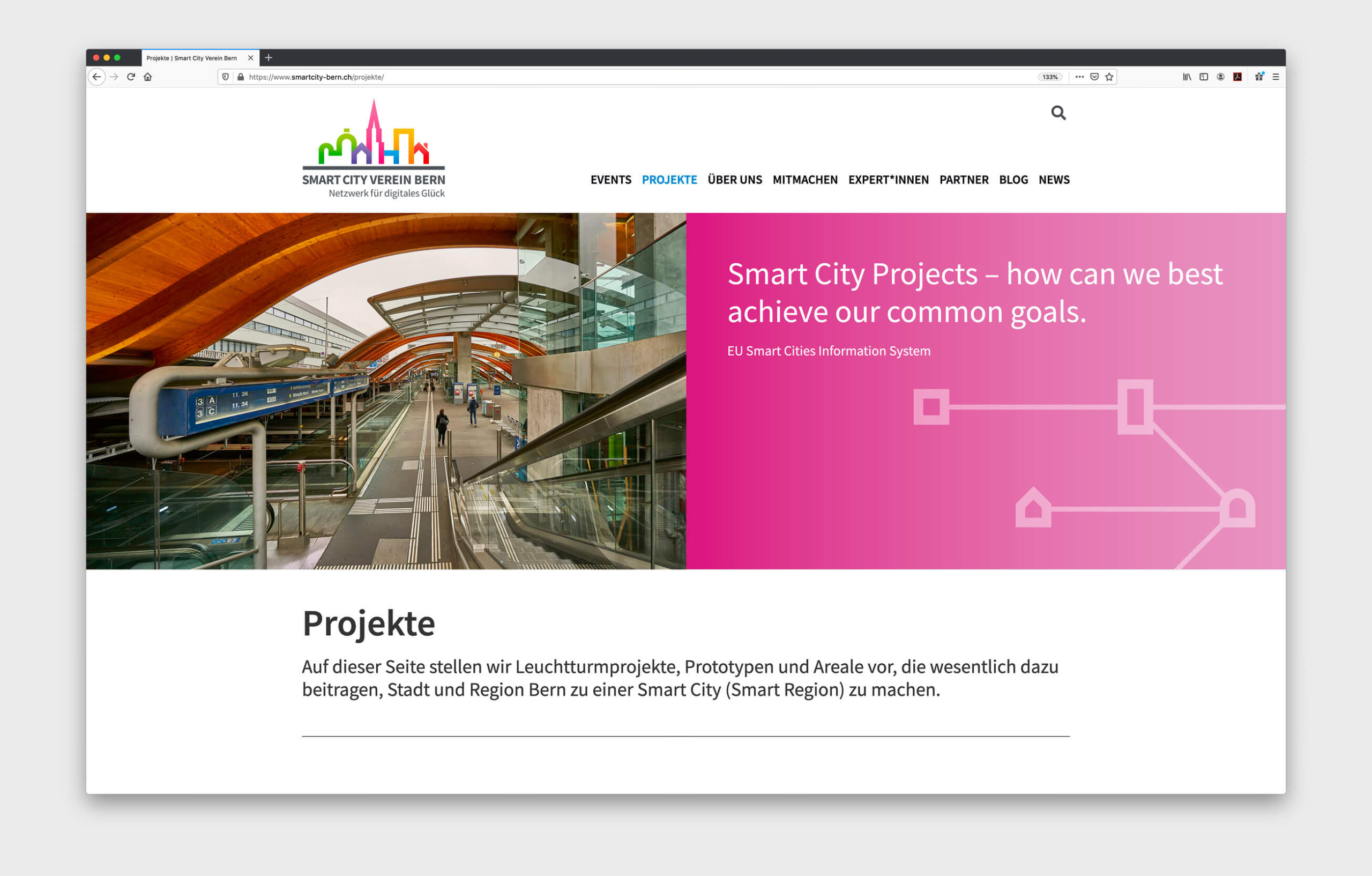 Smart City Verein Bern Details Webseite