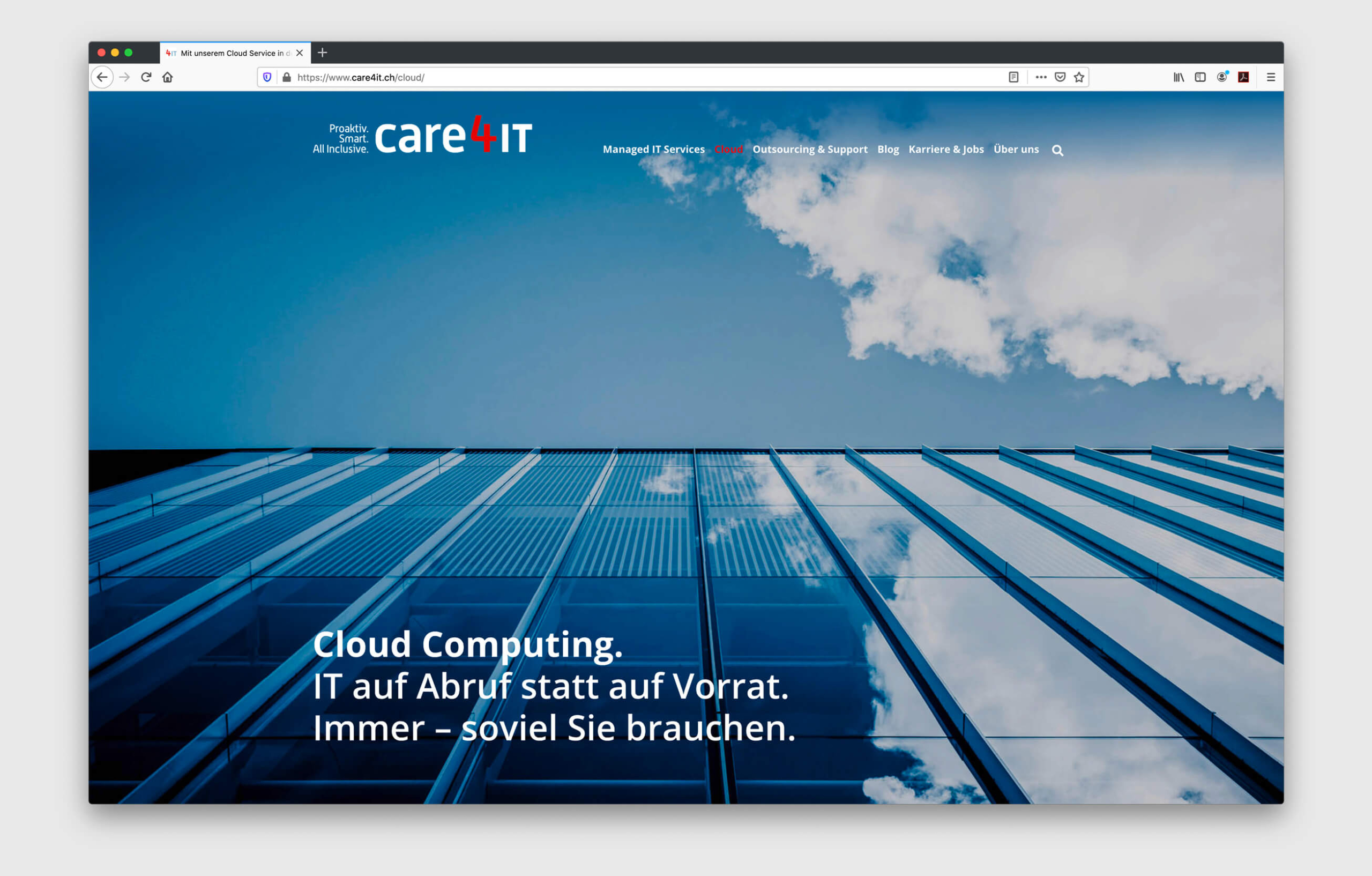 Website, Design und Content für den IT-Dienstleister care4IT.ch