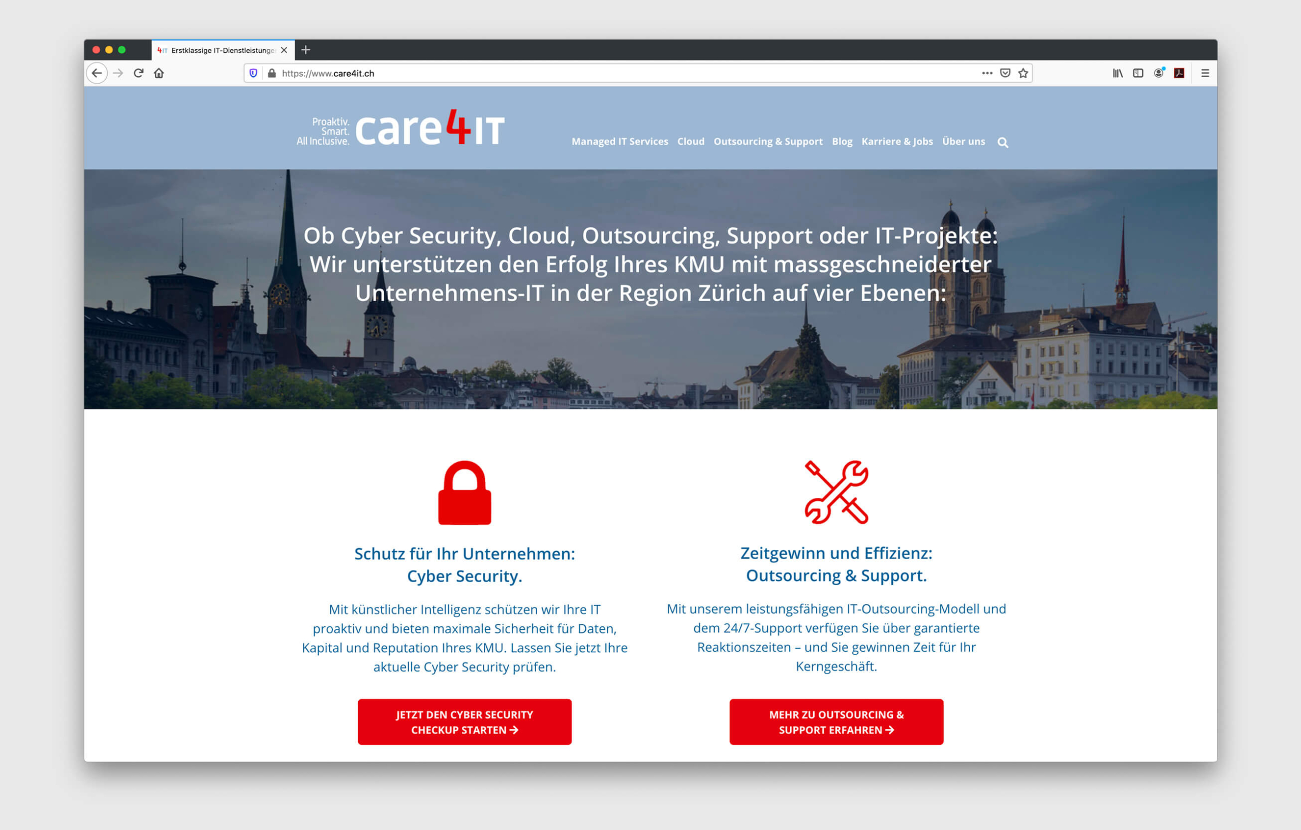 Website, Design und Inbound Marketing für den IT-Dienstleister care4IT.ch