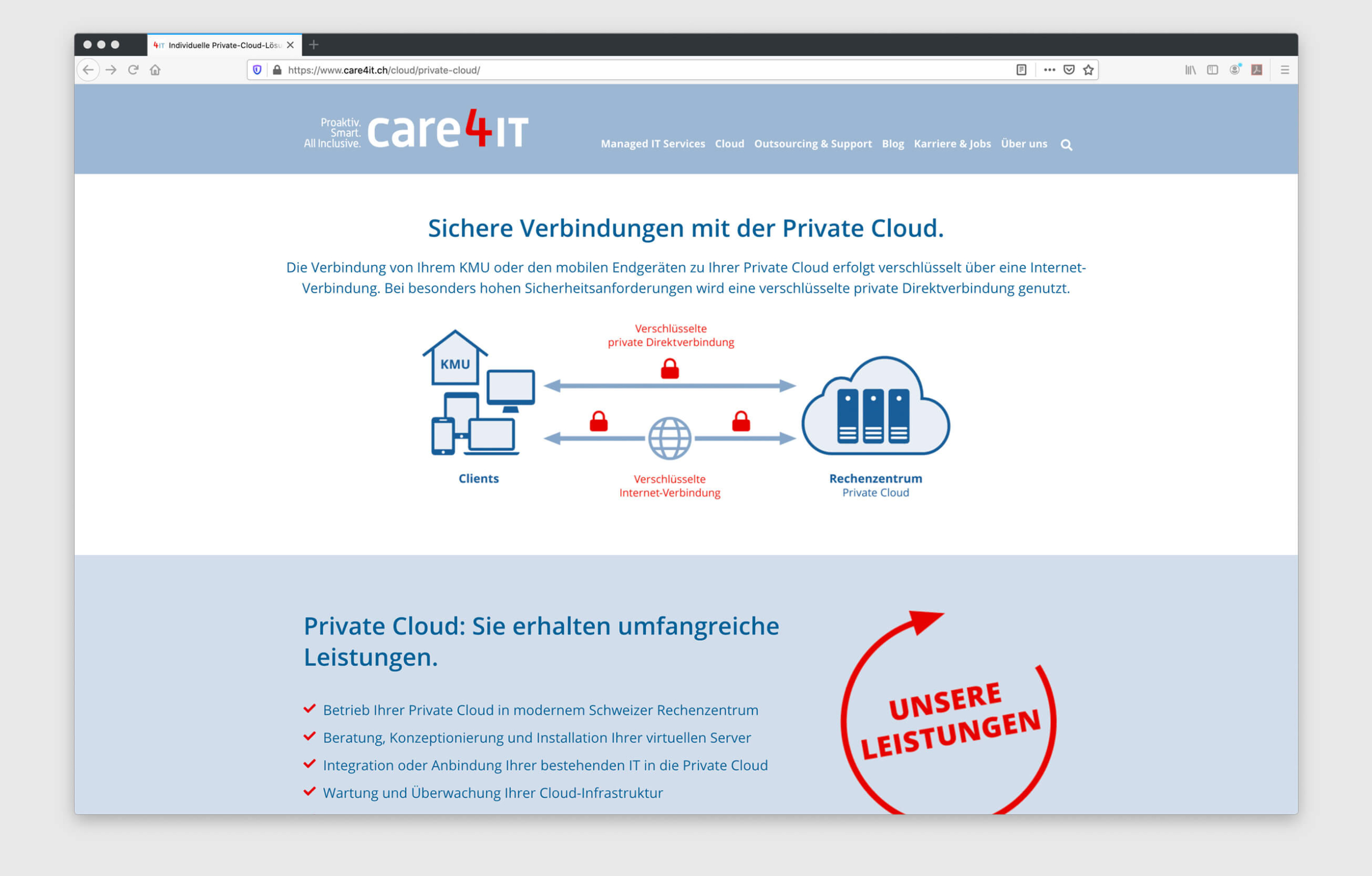 Website, Design und Content für den IT-Dienstleister care4IT.ch